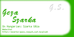 geza szarka business card