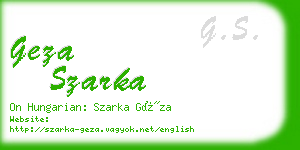 geza szarka business card